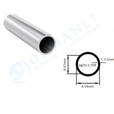 Alüminyum Boru Dış Çap 54mm  Et Kalınlık 3.5mm